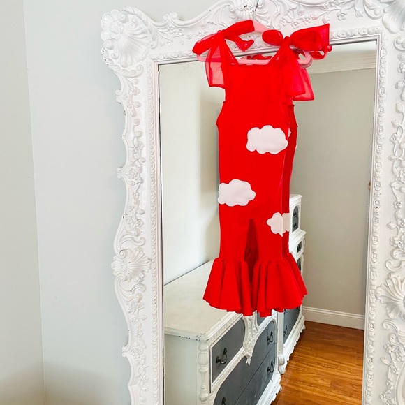 New York Couture Handmade Baby Toddler 
CLOUDS Tie Straps Bellbottoms Jumpsuit - Picture 4 of 7